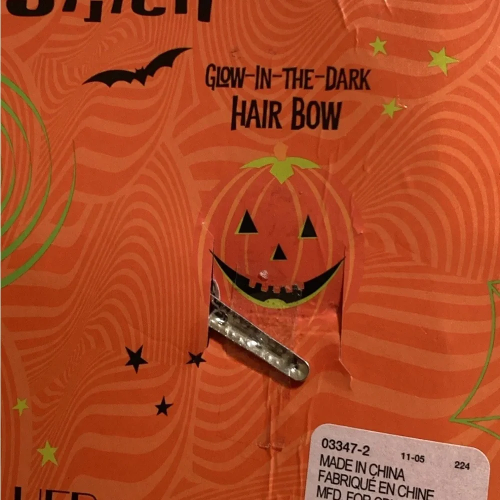 NWT‎ Disney Halloween Glow in the Dark Purple Hair Bow with Stitch and Stars